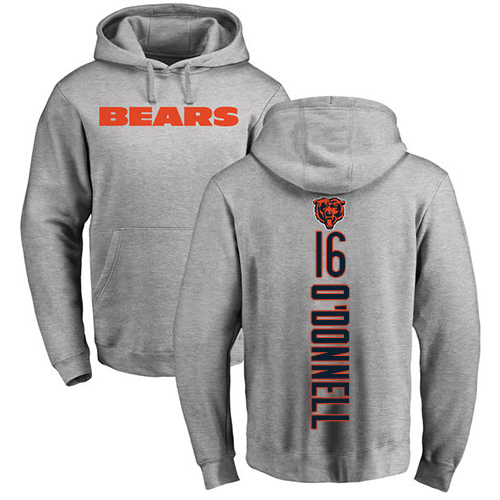 Chicago Bears Men Ash Pat O Donnell Backer NFL Football 16 Pullover Hoodie Sweatshirts